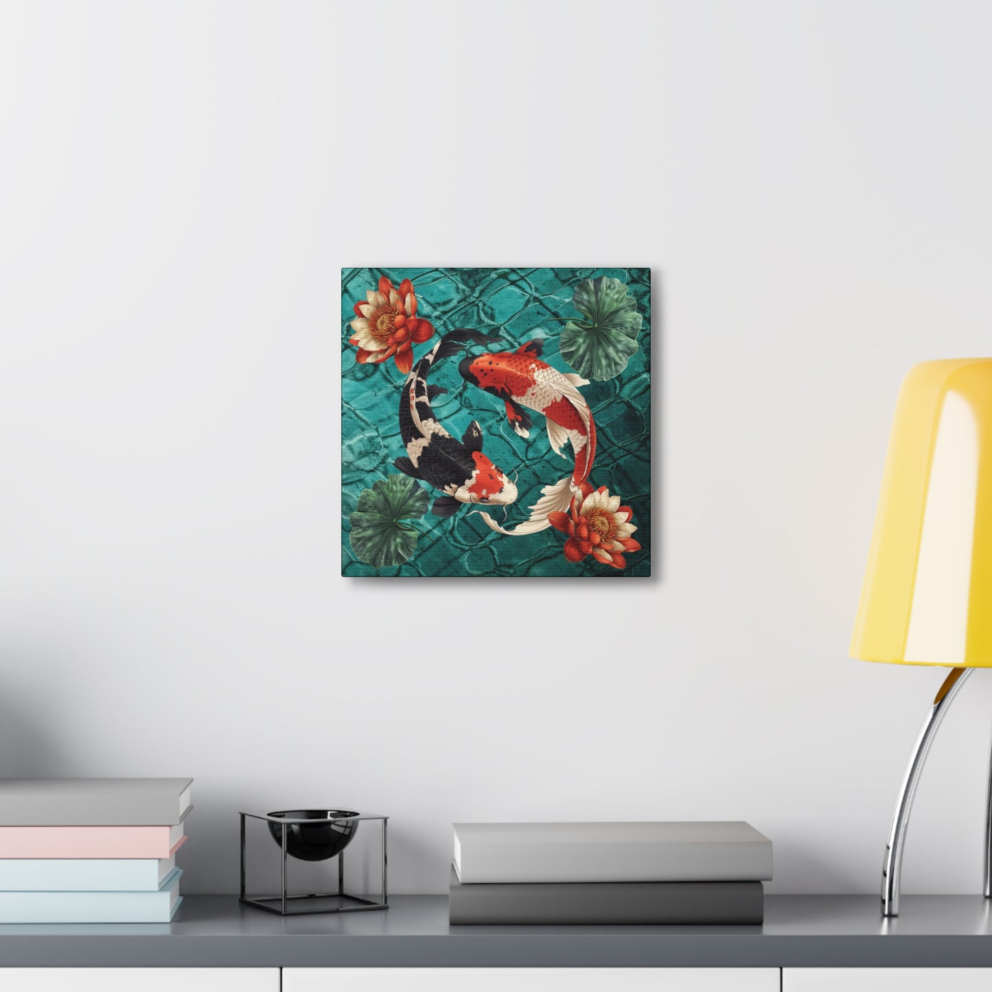 Koi Fish and Flowers Canvas Gallery Wrap