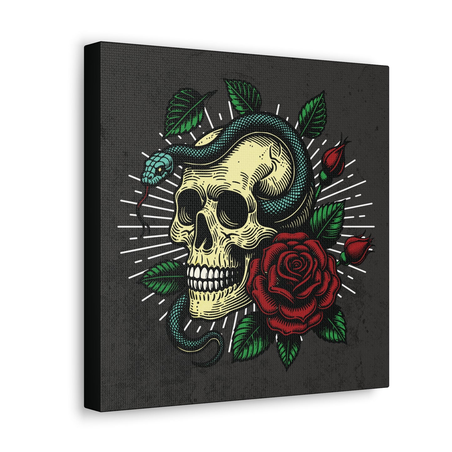 Skull, Rose, and Snake Canvas Gallery Wrap