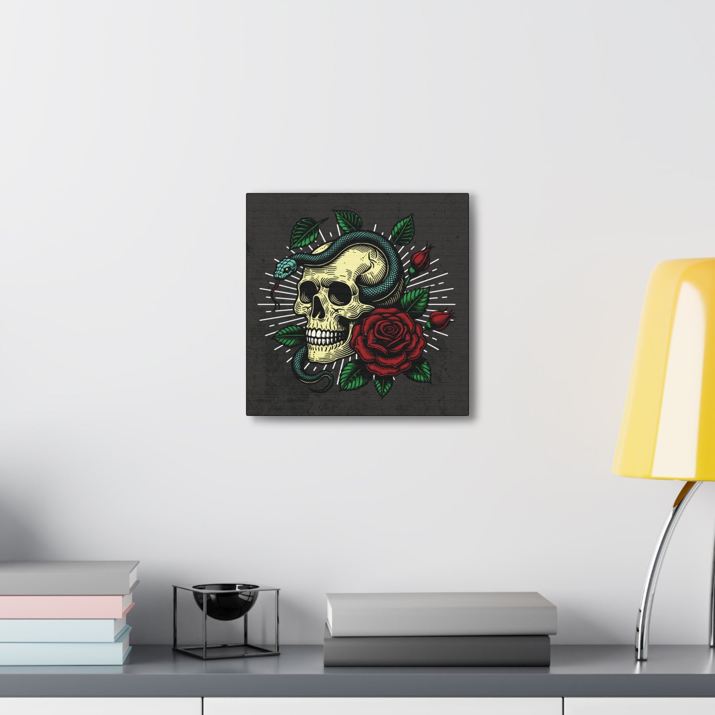 Skull, Rose, and Snake Canvas Gallery Wrap