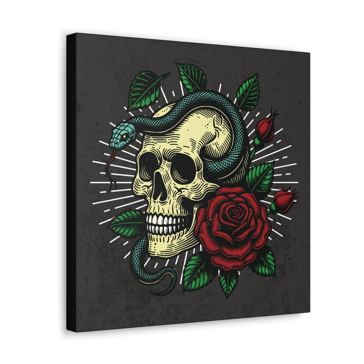 Skull, Rose, and Snake Canvas Gallery Wrap