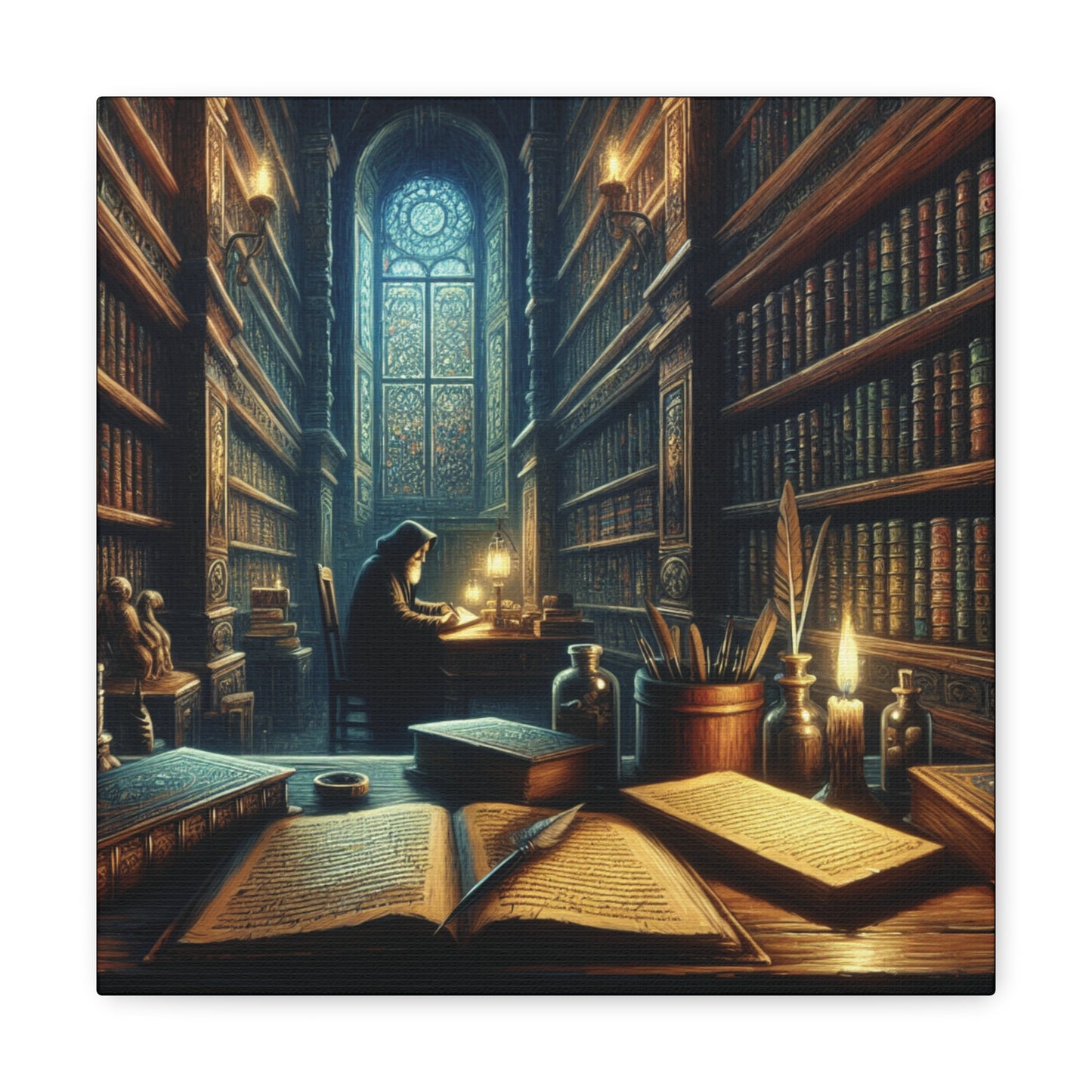 Library Scene Canvas Gallery Wrap