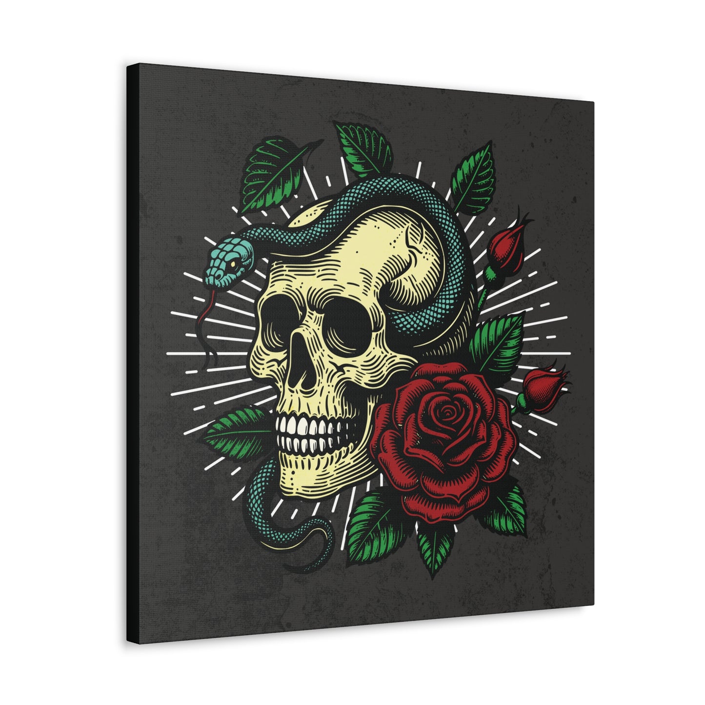 Skull, Rose, and Snake Canvas Gallery Wrap