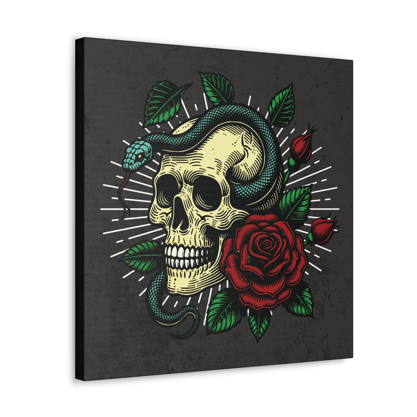Skull, Rose, and Snake Canvas Gallery Wrap